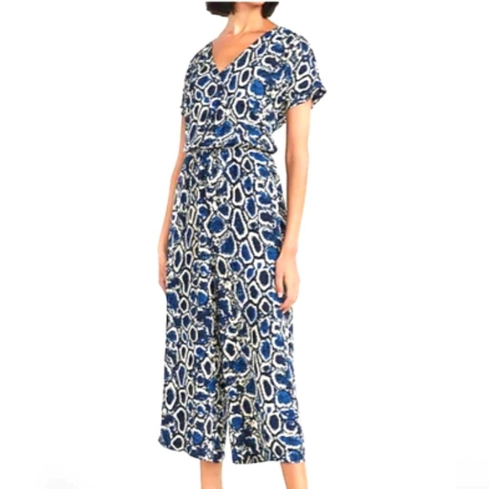 Express Snakeskin Wrap Front Culotte Jumpsuit